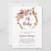 オベビー秋フローラリースベビーシャワー 招待状 (正面)