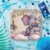 オベビー紙プレート、ゾウとバニー ペーパープレート (パーティー)