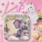 オベビー紙プレート、ゾウとバニー ペーパープレート (パーティー)