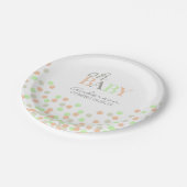 オベビー紙吹雪性別表示パーティー |コーラルミント ペーパープレート (アングル)