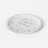 オベビー紙吹雪性別表示パーティー |ピンクブルー ペーパープレート (アングル)