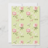 オベビー素朴ウッドレースピンクグリーンガール 招待状 (裏面)