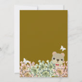 オベビー素朴グリーナリーテディベアブラウンベビー 招待状 (裏面)