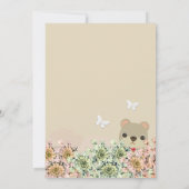 オベビー素朴グリーンリーテディベア赤ちゃんシャワー 招待状 (裏面)