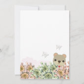 オベビー素朴グリーンリーテディベア赤ちゃんシャワー 招待状 (裏面)