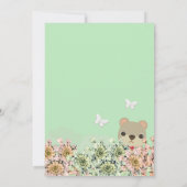 オベビー素朴グリーンリーテディベア赤ちゃんシャワー 招待状 (裏面)