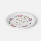オベビー蝶かわいらし赤ちゃんシャワー ペーパープレート (アングル)