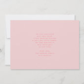 オベビー赤面ピンクフォイルモダンおもしろいファンキーベビー 案内状 (裏面)