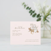 オベビー赤面ヴィンテージバスシーネットベイビーシャワー ポストカード (スタンド正面)