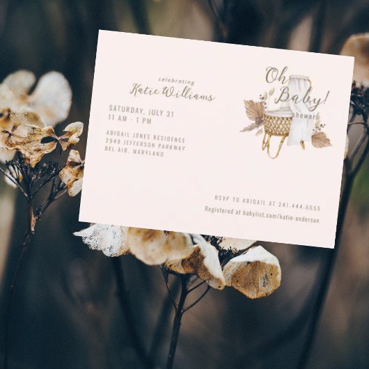 オベビー赤面ヴィンテージバスシーネットベイビーシャワー ポストカード