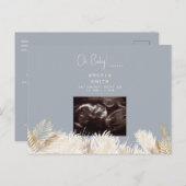 オベビー超音波埃の青い赤ちゃんシャワー ポストカード (正面/裏面)