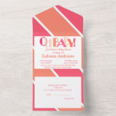 オベビー踊り手紙タイポグラフィベビーシャワー オールインワン招待状 (内側)