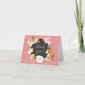 オベビー農場動物赤ちゃんシャワーありがとう サンキューカード (正面)