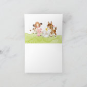 オベビー農場動物赤ちゃんシャワーありがとう サンキューカード (内部)