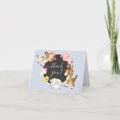 オベビー農場動物赤ちゃんシャワーありがとう サンキューカード (正面)