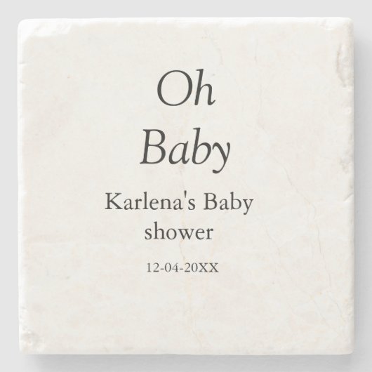 オベビー追加の名前ベビーシャワー日シンプル付けミニマルT ストーンコースター (正面)
