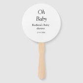 オベビー追加の名前ベビーシャワー日シンプル付けミニマルT ハンドファン (裏面)