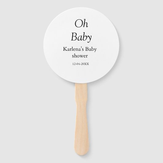 オベビー追加の名前ベビーシャワー日シンプル付けミニマルT ハンドファン (正面)