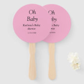 オベビー追加の名前ベビーシャワー日シンプル付けミニマルT ハンドファン (正面&裏面)