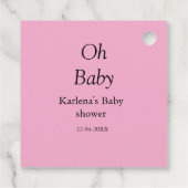 オベビー追加の名前ベビーシャワー日シンプル付けミニマルT フェイバータグ (裏面)
