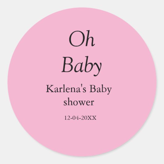 オベビー追加の名前ベビーシャワー日シンプル付けミニマルT ラウンドシール (正面)