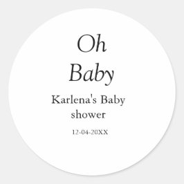 オベビー追加の名前ベビーシャワー日シンプル付けミニマルT ラウンドシール