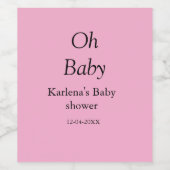 オベビー追加の名前ベビーシャワー日シンプル付けミニマルT ワインラベル (シングルラベル)