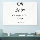 オベビー追加の名前ベビーシャワー日シンプル付けミニマルT 横断幕 (トレードショー)