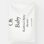 オベビー追加の名前ベビーシャワー日シンプル付けミニマルT 横断幕 (縦)