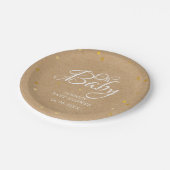 オベビー金ゴールドハート紙吹雪ベビーシャワー/散水 ペーパープレート (アングル)