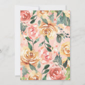 オベビー金ゴールドフローラルパターンベビーシャワー 招待状 (裏面)