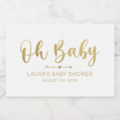 オベビー金ゴールドミニワきらめくインボトルラベル スパークリングワインラベル (シングルラベル)