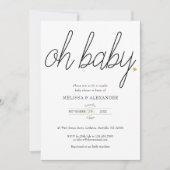 オベビー金ゴールドラブハートカップル赤ちゃんシャワー 招待状 (正面)