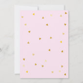 オベビー金ゴールドラブハートカップル赤ちゃんシャワー 招待状 (裏面)