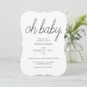 オベビー金ゴールドラブハートベビーシャワー/散水 招待状 (スタンド正面)