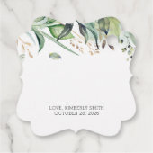 オベビー金ゴールド葉グリーベビーシャワー フェイバータグ (裏面)