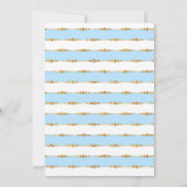 オベビー金ゴールド&ブルーバルーン赤ちゃんシャワー招待 招待状 (裏面)