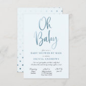 オベビー長距離ベビーシャワー招待状 招待状 (正面/裏面)