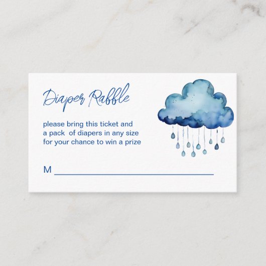 オベビー雲の赤ちゃんシャワーおむつラッフル エンクロージャーカード (正面)