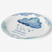 オベビー雲の赤ちゃんシャワーテンプレート ペーパープレート (アングル)