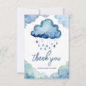 オベビー雲の赤ちゃんシャワー感謝していユー サンキューカード (正面)