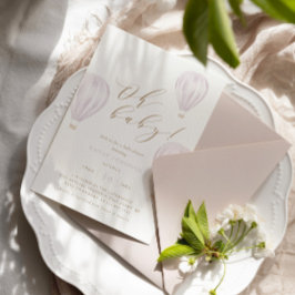 オベビー – ガールホットエアバルーン赤ちゃんシャワー 招待状