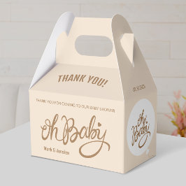 オベビー – ベビーシャワー切り妻ボックス（ベージュ） フェイバーボックス
