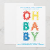 オベビー|ベビーシャワー招待状|色1白 招待状 (正面/裏面)