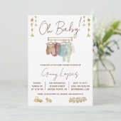 オベビー，レイエット，エコおもちゃベビーシャワー 招待状 (スタンド正面)
