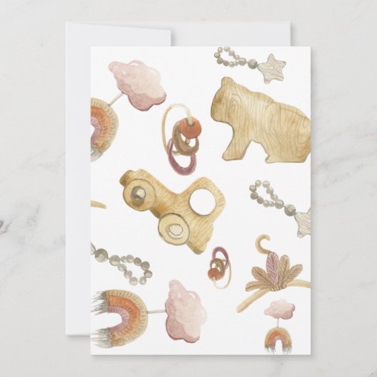 オベビー,レイエット,エコおもちゃベビーシャワー 招待状 (裏面)