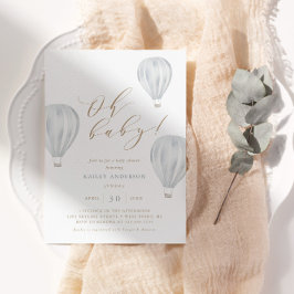 オベビー – 男の子の赤ちゃんシャワー熱気球 招待状