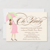 オベビー| Brownスクリプト 招待状 (正面)