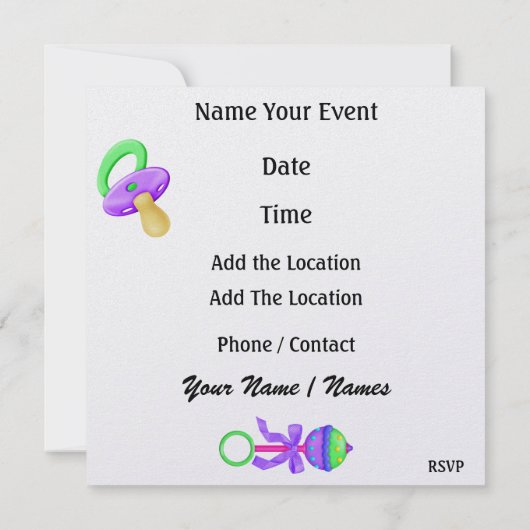 オベビー- SRF 招待状 (裏面)