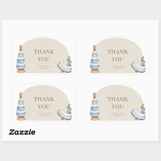 オベビーBoho木製ブロックとおもちゃありがとう 長方形シール (シート)